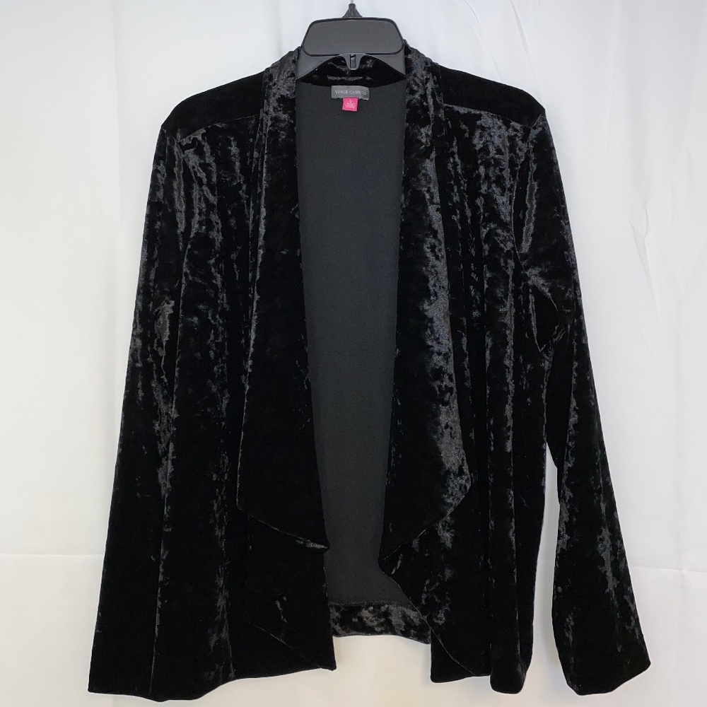 Vince Camuto Black Velvet Cardigan- Large
